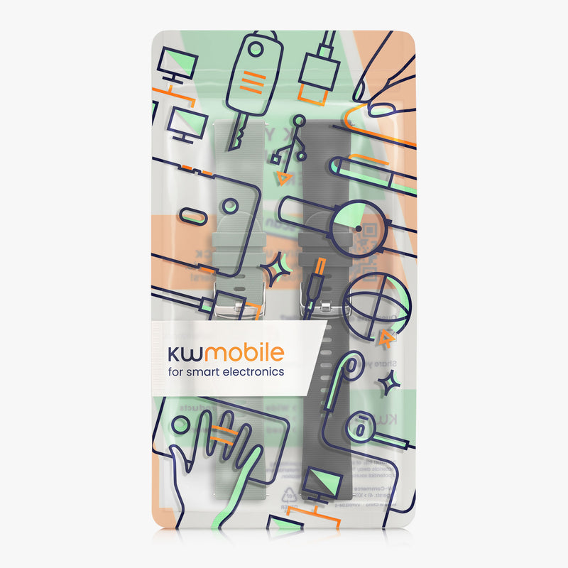 kwmobile 2x Uhrenarmband für Xiaomi Watch 5 Armband - Fitnesstracker Band Set aus TPU Silikon - Ersatzarmband Smartwatch - Schwarz Dunkelgrün Schwarz  [dsg01]