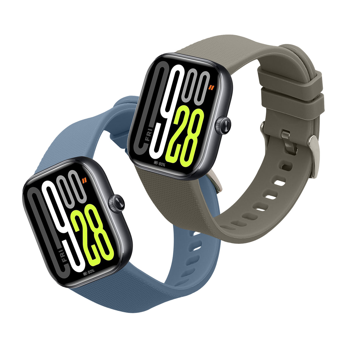 kwmobile 2x Uhrenarmband für Xiaomi Watch 5 Armband - Fitnesstracker Band Set aus TPU Silikon - Ersatzarmband Smartwatch - Blau Grau Blau  [dsg02]