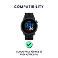 kwmobile 2x Uhrenarmband für COROS PACE 4 / PACE 3 / APEX 4 / APEX Pro Armband - Fitnesstracker Band Set aus TPU Silikon - Ersatzarmband Smartwatch - Schwarz Grau Dunkelgrün Schwarz Schwarz  [dsg01]