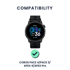 kwmobile 2x Uhrenarmband für COROS PACE 4 / PACE 3 / APEX 4 / APEX Pro Armband - Fitnesstracker Band Set aus TPU Silikon - Ersatzarmband Smartwatch - Schwarz Grau Dunkelgrün Schwarz Schwarz  [dsg01]