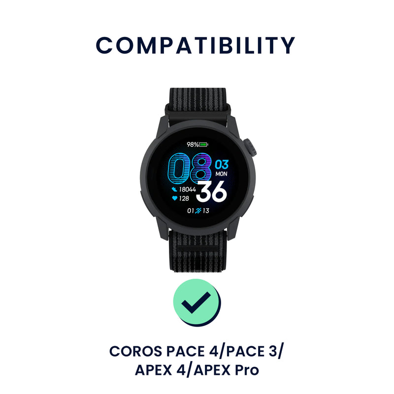 kwmobile 2x Uhrenarmband für COROS PACE 4 / PACE 3 / APEX 4 / APEX Pro Armband - Fitnesstracker Band Set aus TPU Silikon - Ersatzarmband Smartwatch - Schwarz Grau Dunkelgrün Schwarz Schwarz  [dsg01]