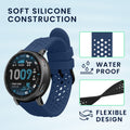 kwmobile 2x Uhrenarmband für Amazfit Active Max A2557 Armband - Fitnesstracker Band Set aus TPU Silikon - Ersatzarmband Smartwatch - Schwarz Dunkelblau Schwarz  [dsg01]