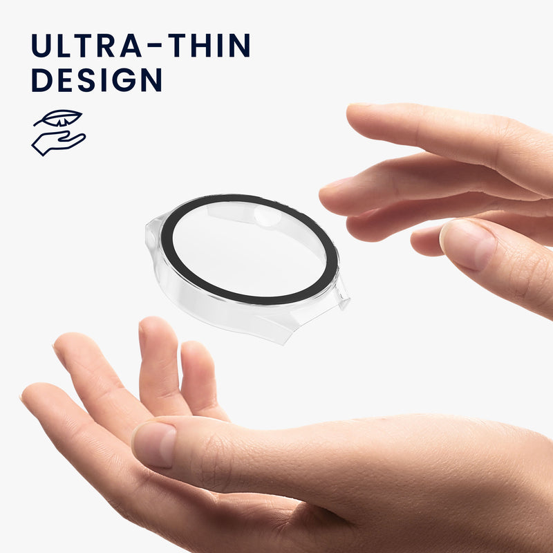 kwmobile 2x Glas Hülle für Huawei Watch GT6 Pro 46mm Schutzhülle - Fullbody Fitnesstracker Case Set aus Glas - Schwarz Transparent Schwarz