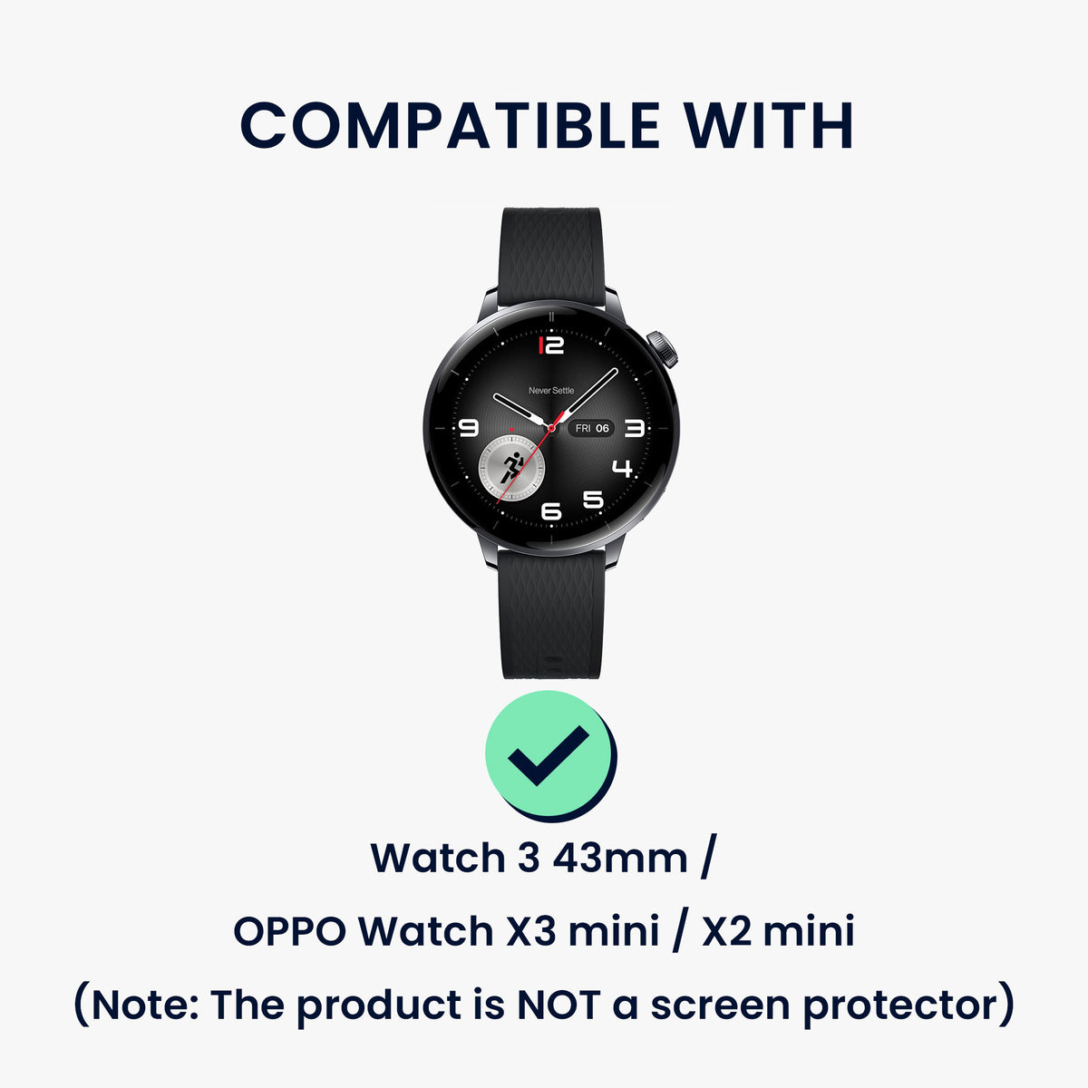 kwmobile 2x Kunststoff Hülle kompatibel mit OnePlus Watch 4 / Watch 3 / OPPO Watch X3 mini / X2 mini Schutzhülle Schutzrahmen - Glitzer Schutz Zubehör in Transparent Rosegold Transparent  [dsg02]
