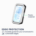 kwmobile 2x Kunststoff Hülle kompatibel mit Huawei Band 11 Schutzhülle Schutzrahmen - Glitzer Schutz Zubehör in Schwarz Transparent Schwarz  [dsg01]