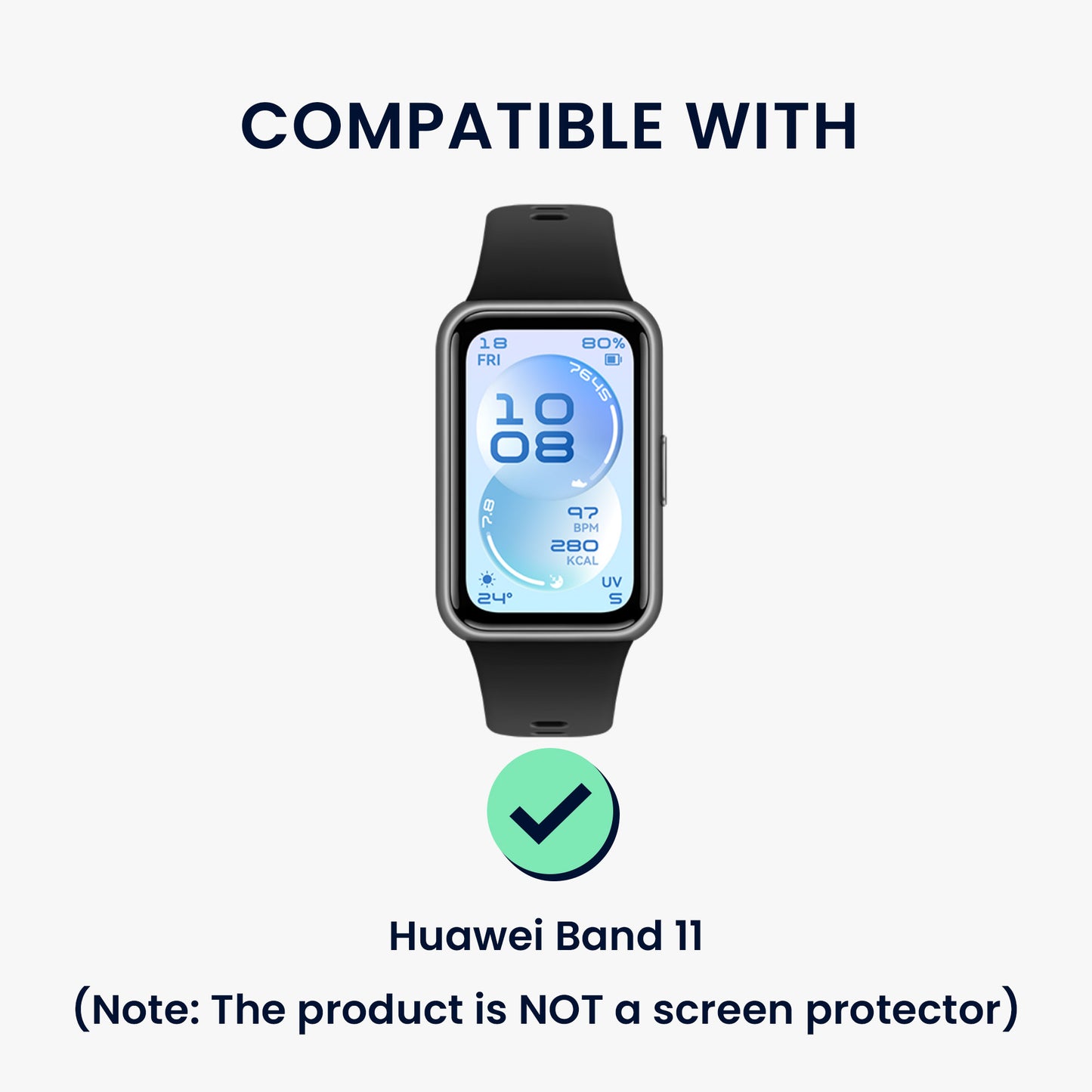 kwmobile 2x Kunststoff Hülle kompatibel mit Huawei Band 11 Schutzhülle Schutzrahmen - Glitzer Schutz Zubehör in Schwarz Transparent Schwarz  [dsg01]