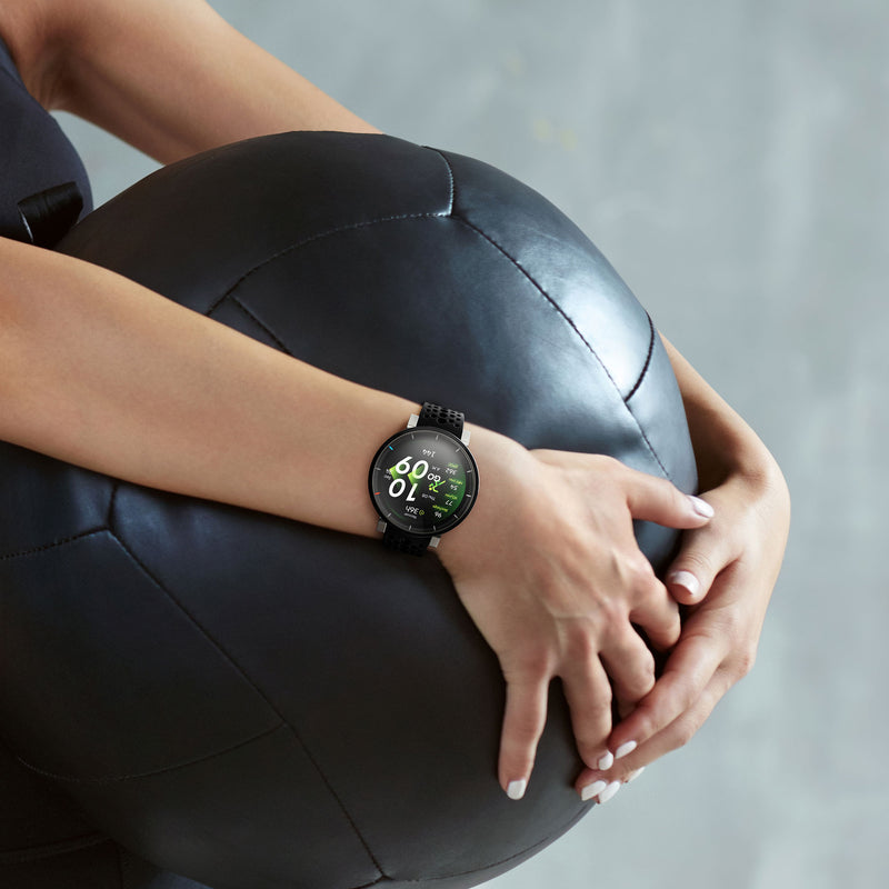 kwmobile 2x Silikon Hülle für Amazfit Active3 Premium Schutzhülle - Fullbody Display Cover Set aus Silikon - Silber Schwarz Silber  [dsg02]