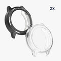 kwmobile 2x Silikon Hülle für Huawei Watch GT Runner 2 Schutzhülle - Fullbody Display Cover Set aus Silikon - Schwarz Transparent Schwarz  [dsg02]