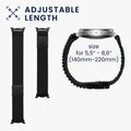 kwmobile Armband kompatibel mit Samsung Galaxy Watch 8 Galaxy / Galaxy Watch 8 Classic 46mm - Nylon Fitnesstracker Sportarmband Band in Schwarz - Innenmaße von Schwarz
