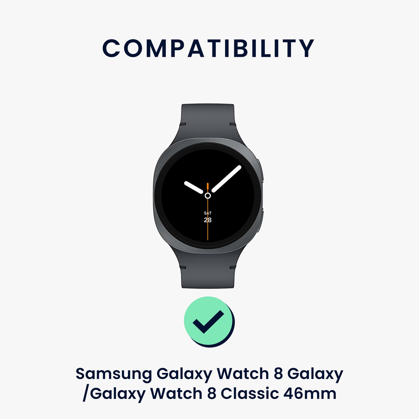 kwmobile Armband kompatibel mit Samsung Galaxy Watch 8 Galaxy / Galaxy Watch 8 Classic 46mm - Nylon Fitnesstracker Sportarmband Band in Schwarz - Innenmaße von Schwarz