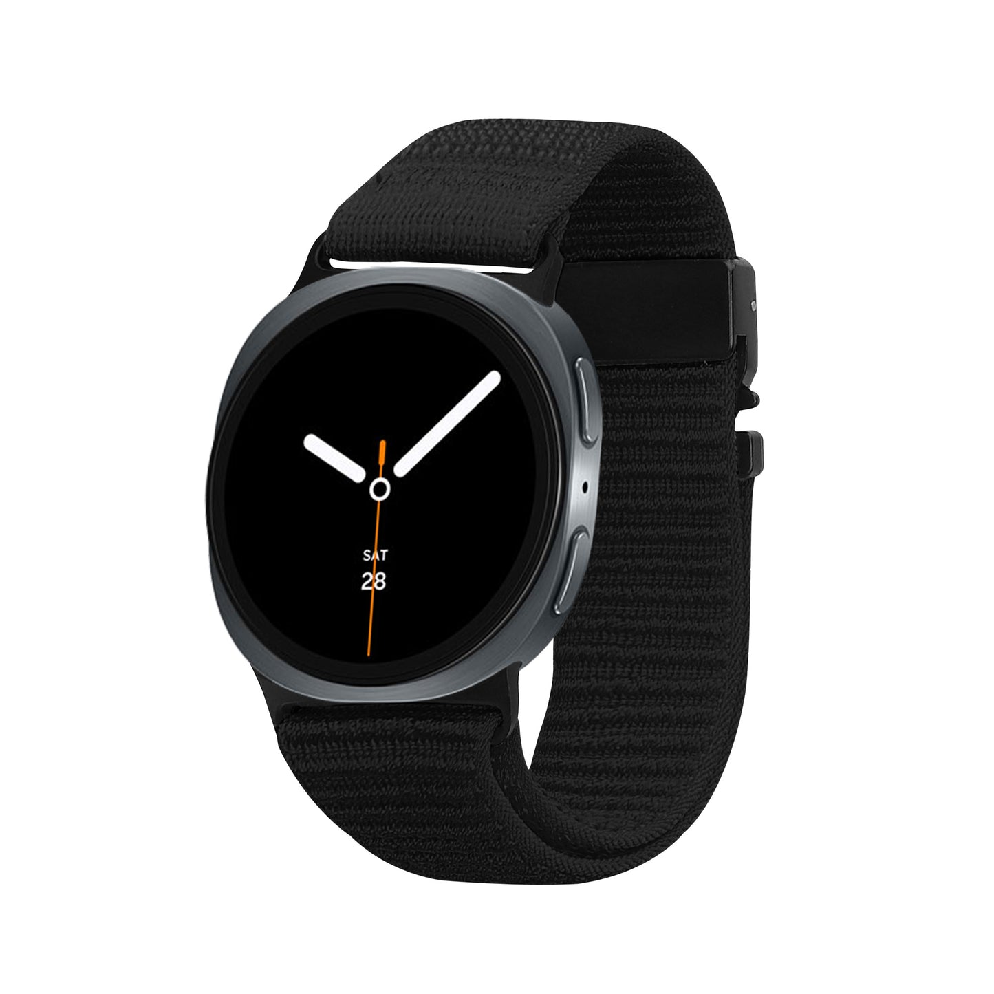 kwmobile Armband kompatibel mit Samsung Galaxy Watch 8 Galaxy / Galaxy Watch 8 Classic 46mm - Nylon Fitnesstracker Sportarmband Band in Schwarz - Innenmaße von Schwarz