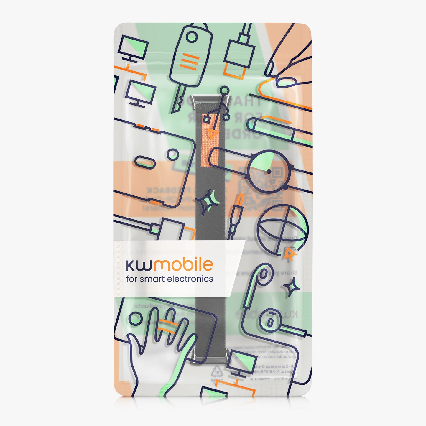 kwmobile Armband kompatibel mit Huawei Band 11 / Band 11 Pro - Nylon Fitnesstracker Sportarmband Band in Schwarz - Innenmaße von Schwarz