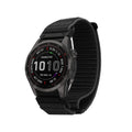 kwmobile Armband kompatibel mit Garmin Instinct 2S / Fenix 8S / Fenix 7S / Fenix 6S - Nylon Fitnesstracker Sportarmband Band in Schwarz - Innenmaße von Schwarz