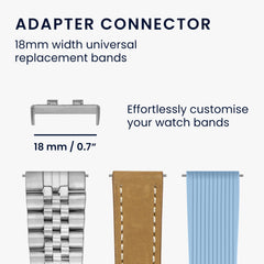 kwmobile 4x Metall Adapter mit 18mm Bandbreite kompatibel mit Huawei Band 11 / Band 11 Pro Uhrenarmband - Smartwatch Armband Anschlussadapter Set aus Metall Silber  [dsg01]