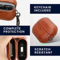 kwmobile Kunstleder Hülle für Samsung Galaxy Buds 3 / Galaxy Buds 3 Pro Case - Slim Cover mit Karabiner - Kopfhörer Tasche - Etui in Braun Braun