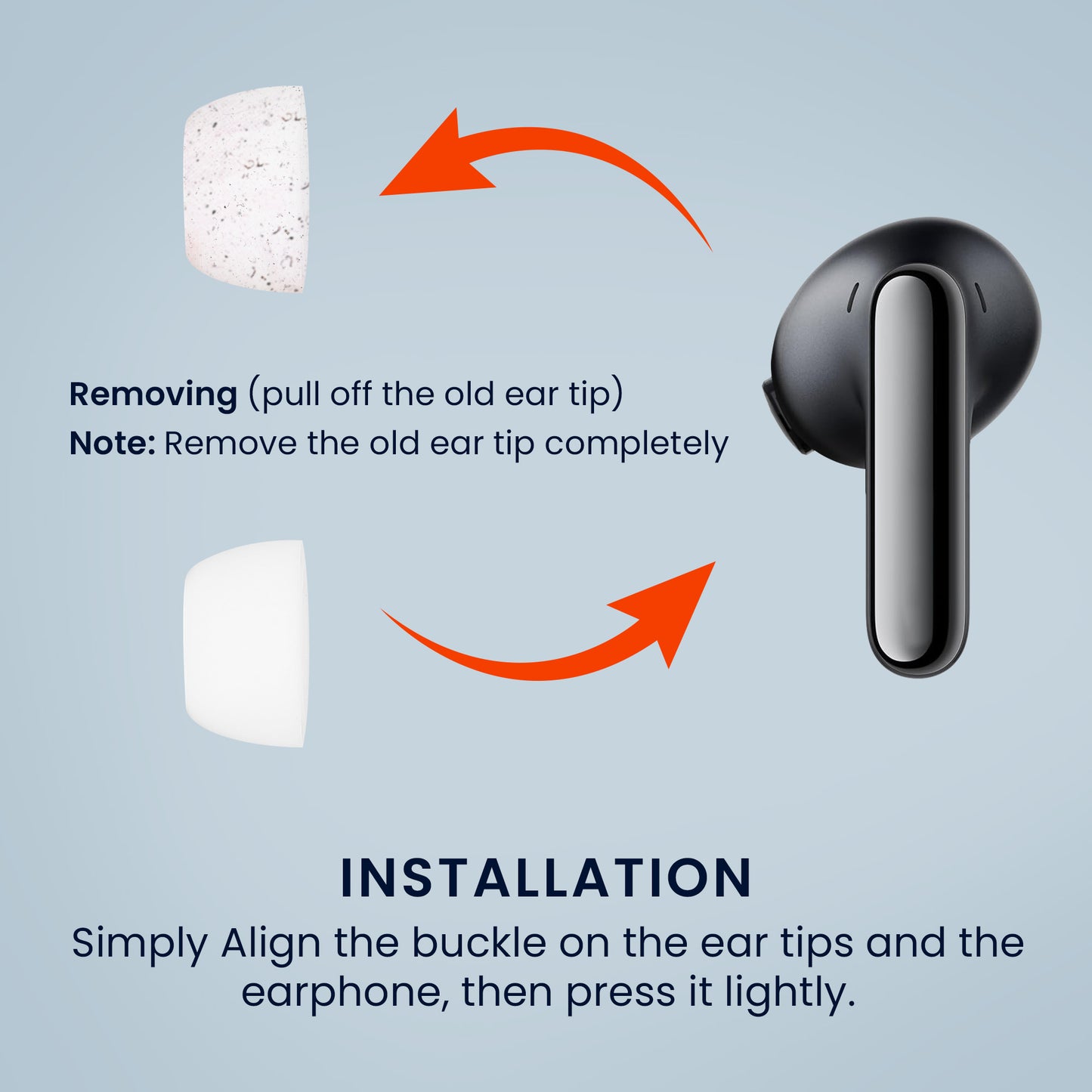 kwmobile 6x Silikonaufsätze für Xiaomi Redmi Buds 8 Pro - Ersatz Ohrstöpsel in 3 Größen - Ear Tips für In-Ear Kopfhörer - Zubehör Ersatzpolster in Weiß Weiß