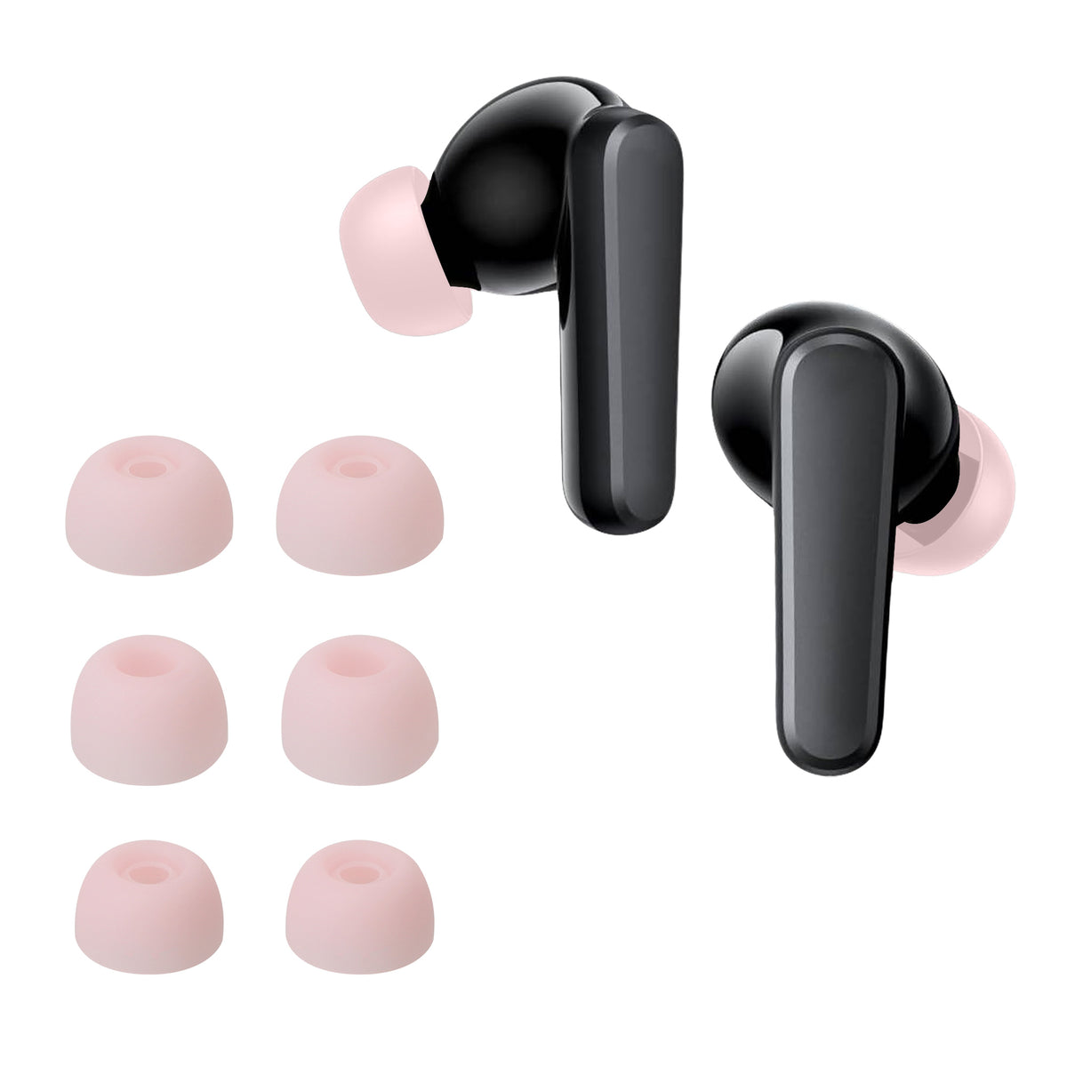 kwmobile 6x Silikonaufsätze für Anker Soundcore P20i - Ersatz Ohrstöpsel in 3 Größen - Ear Tips für In-Ear Kopfhörer - Zubehör Ersatzpolster in Altrosa Altrosa
