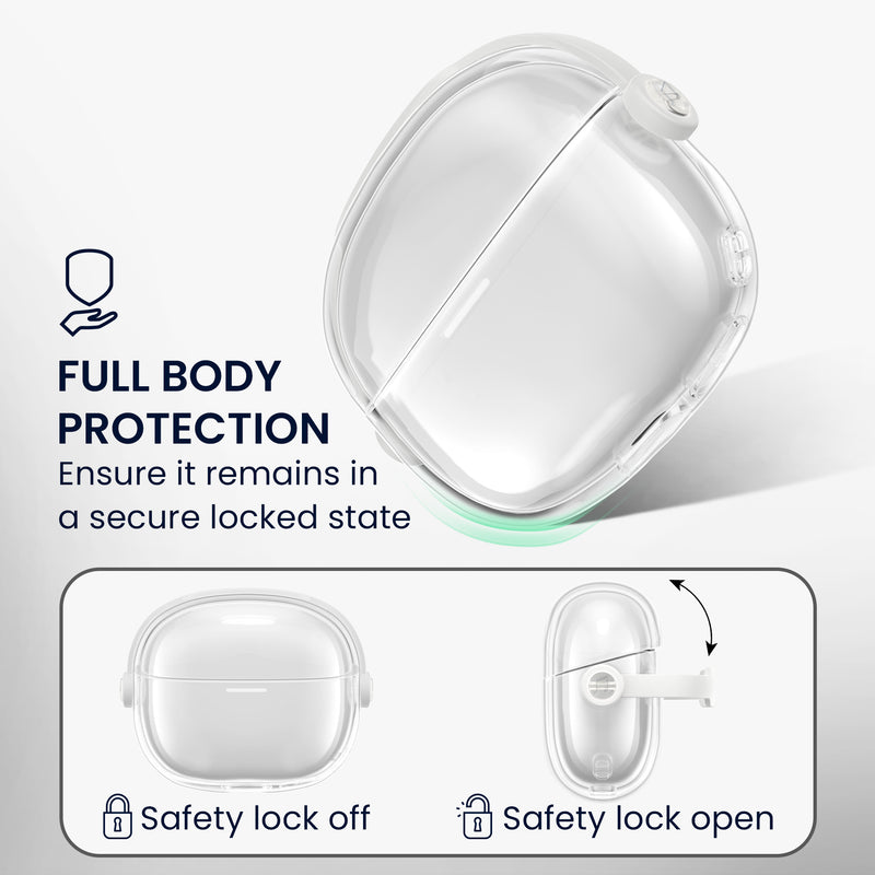 kwmobile transparentes Kopfhörer Case kompatibel mit Xiaomi Redmi Buds 8 Pro Hülle - Headphones TPU Cover mit Sicherheitsverschluss - Transparent Transparent