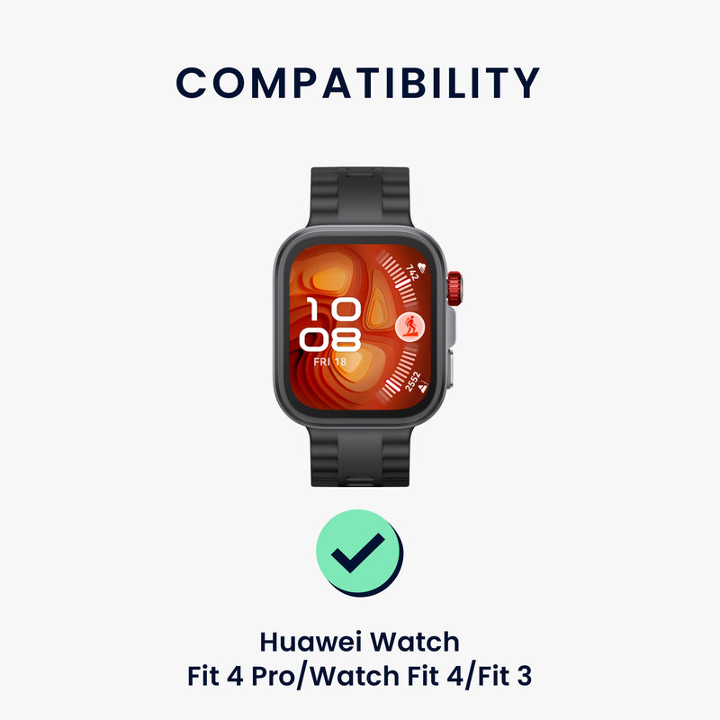 kwmobile Armband kompatibel mit Huawei Watch Fit 4 Pro / Watch Fit 4 / Fit 3 - Nylon Fitnesstracker Sportarmband Band in Altrosa Silber - Innenmaße von Altrosa