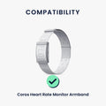 kwmobile Armband kompatibel mit COROS Heart Rate Monitor Armband - Nylon Fitnesstracker Sportarmband Band in Schwarz - Innenmaße von Schwarz
