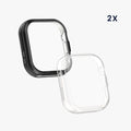 kwmobile 2x Silikon Hülle für Huawei Watch FIT 5 Pro Schutzhülle - Fullbody Display Cover Set aus Silikon - Schwarz Transparent Schwarz  [dsg01]