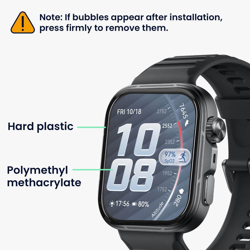 kwmobile 2x Transparente Displayschutzfolie kompatibel mit Huawei Watch FIT 5 Pro Folie - Schutzfolie für Fitness Tracker - robuster Displayschutz Transparent