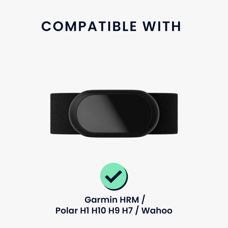 kwmobile Brust Pulsgurt für Garmin HRM / Polar H1 H10 H9 H7 / Wahoo Brustgurt Pulsmesser - Ersatz Herzfrequenzmesser Brustgurt - Pulsgurt für Brust aus Nylon - Schwarz Schwarz