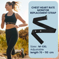 kwmobile Brust Pulsgurt für Garmin HRM / Polar H1 H10 H9 H7 / Wahoo Brustgurt Pulsmesser - Ersatz Herzfrequenzmesser Brustgurt - Pulsgurt für Brust aus Nylon - Schwarz Schwarz