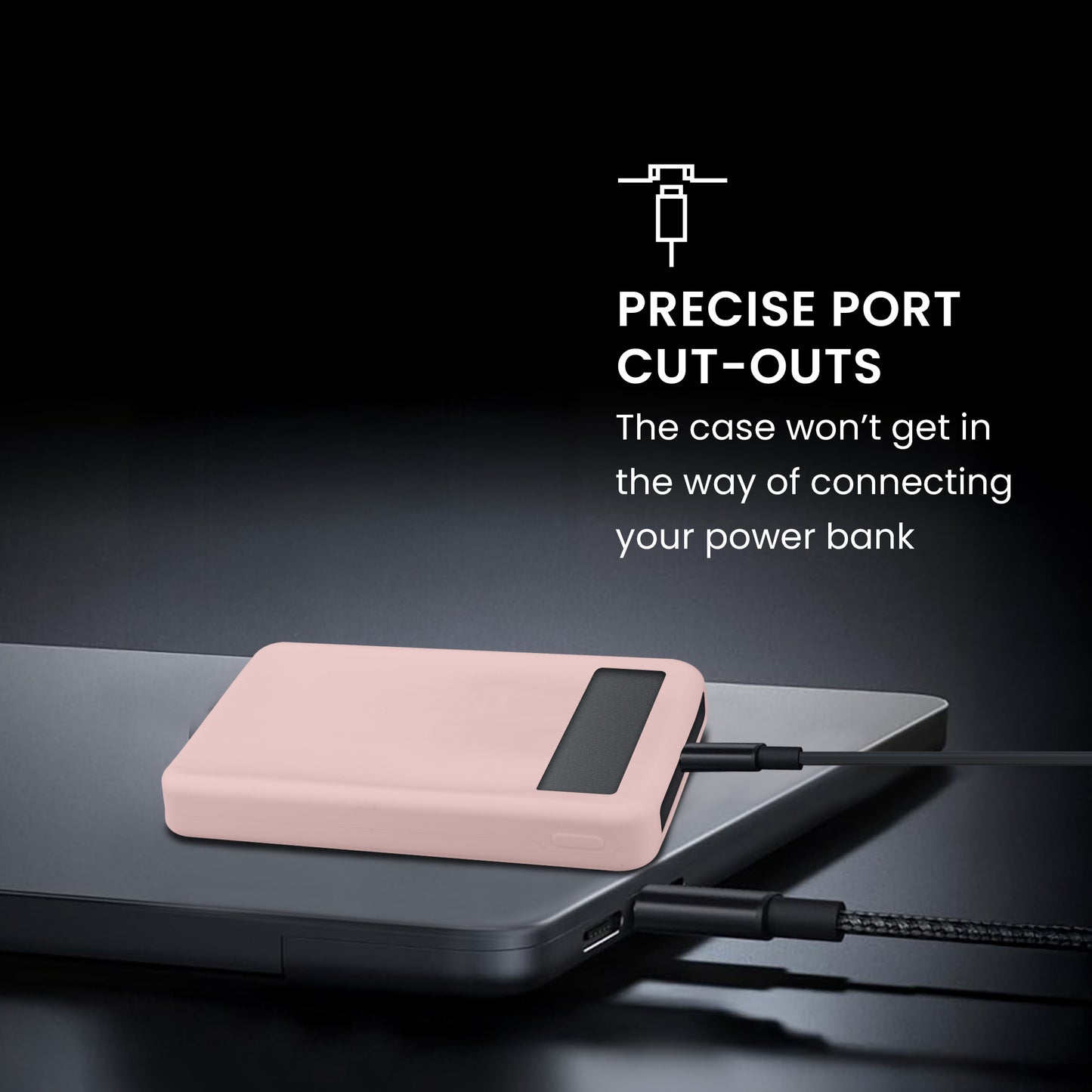 kwmobile Silikon Hülle für TORRAS MiniMag 10000mAh Case - Powerbank Hülle für unterwegs - Tasche für Power Bank - Altrosa Altrosa