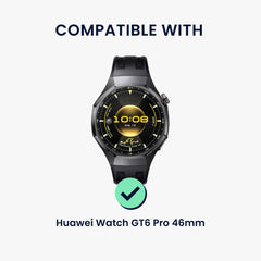 kwmobile Echtleder Uhrenarmband für Huawei Watch GT6 Pro 46mm Armband - Ersatzarmband für Fitnesstracker - Wechselarmband Smartwatch - Grau Grau