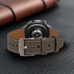 kwmobile Echtleder Uhrenarmband für Huawei Watch GT6 Pro 46mm Armband - Ersatzarmband für Fitnesstracker - Wechselarmband Smartwatch - Grau Grau