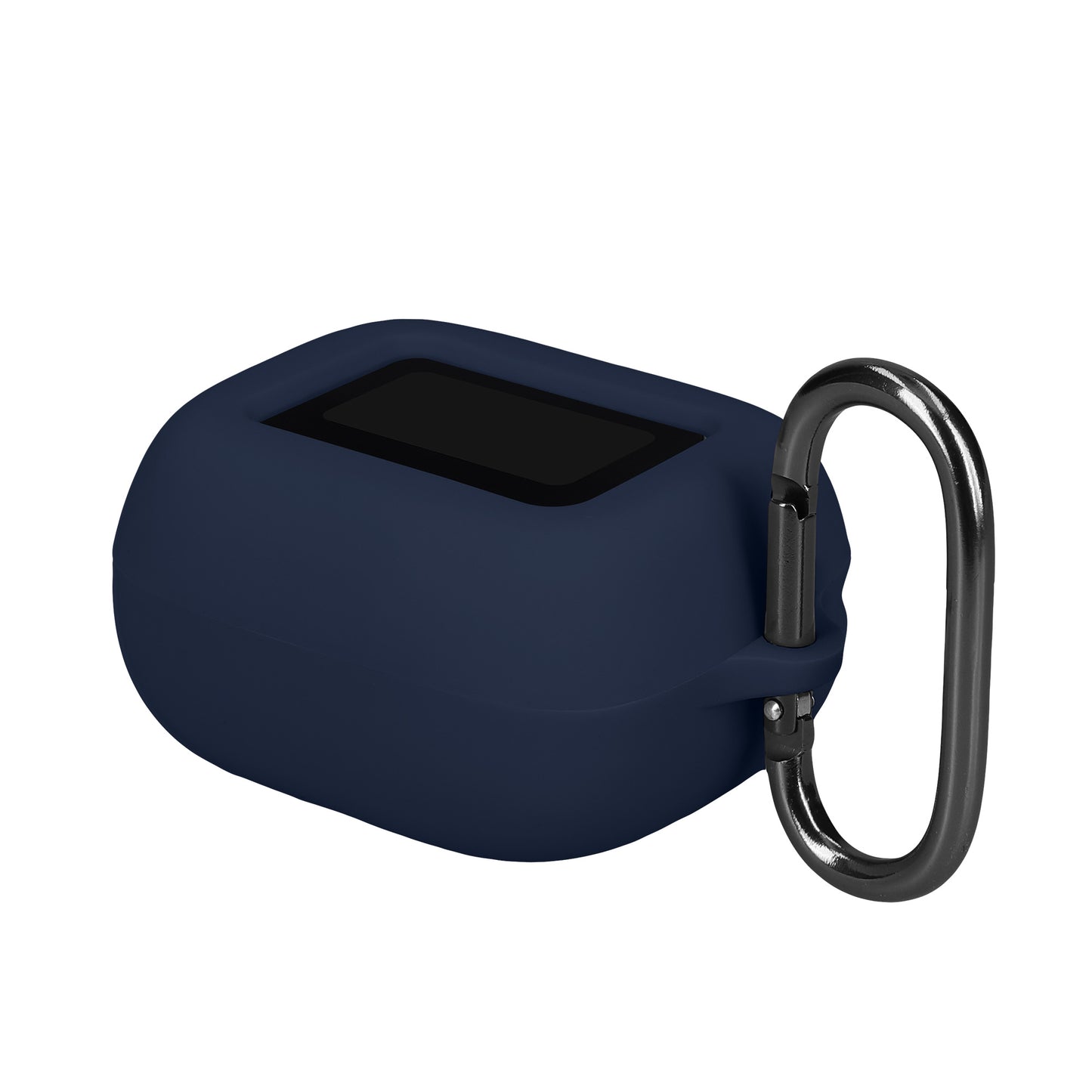 kwmobile Schutzhülle für JBL Live Buds 4 / Beam 4 / Flex 4 Hülle - TPU Silikon Case für Kopfhörer Ladecase - stoßfestes Cover mit Karabiner - Dunkelblau Dunkelblau