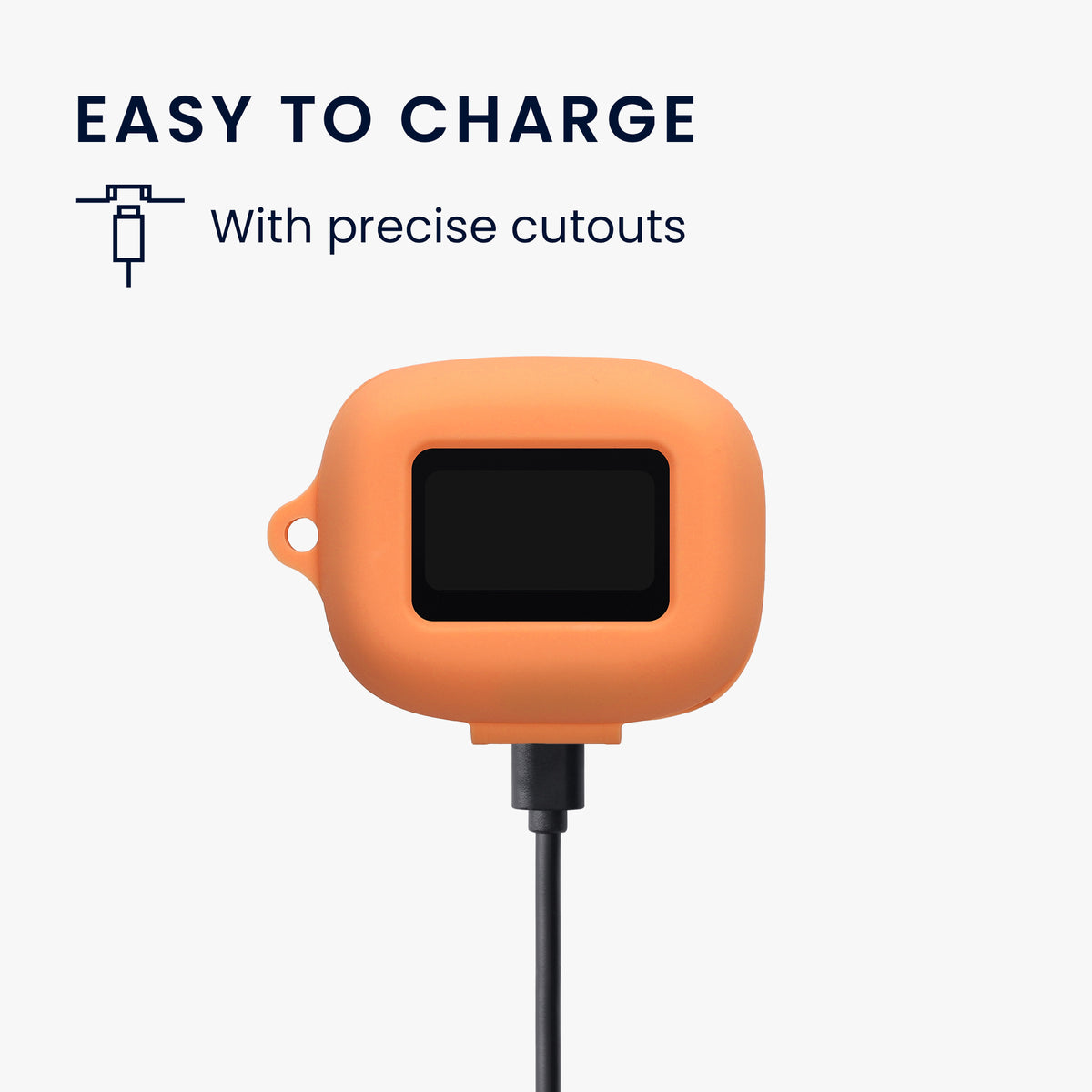 kwmobile Schutzhülle für JBL Live Buds 4 / Beam 4 / Flex 4 Hülle - TPU Silikon Case für Kopfhörer Ladecase - stoßfestes Cover mit Karabiner - Orange Orange