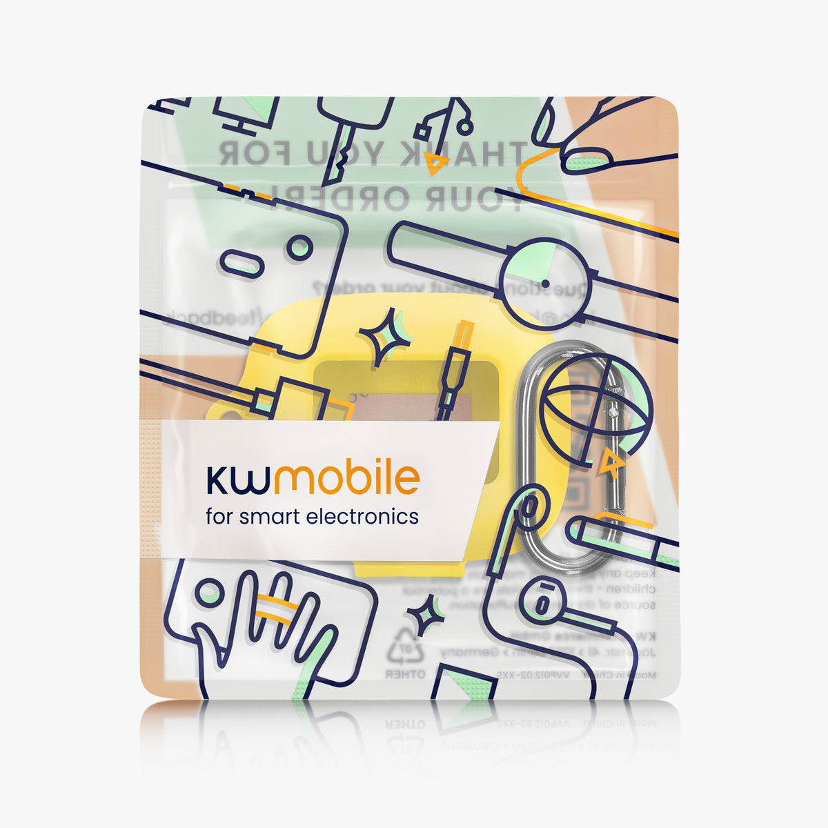 kwmobile Schutzhülle für JBL Live Buds 4 / Beam 4 / Flex 4 Hülle - TPU Silikon Case für Kopfhörer Ladecase - stoßfestes Cover mit Karabiner - Gelb Gelb