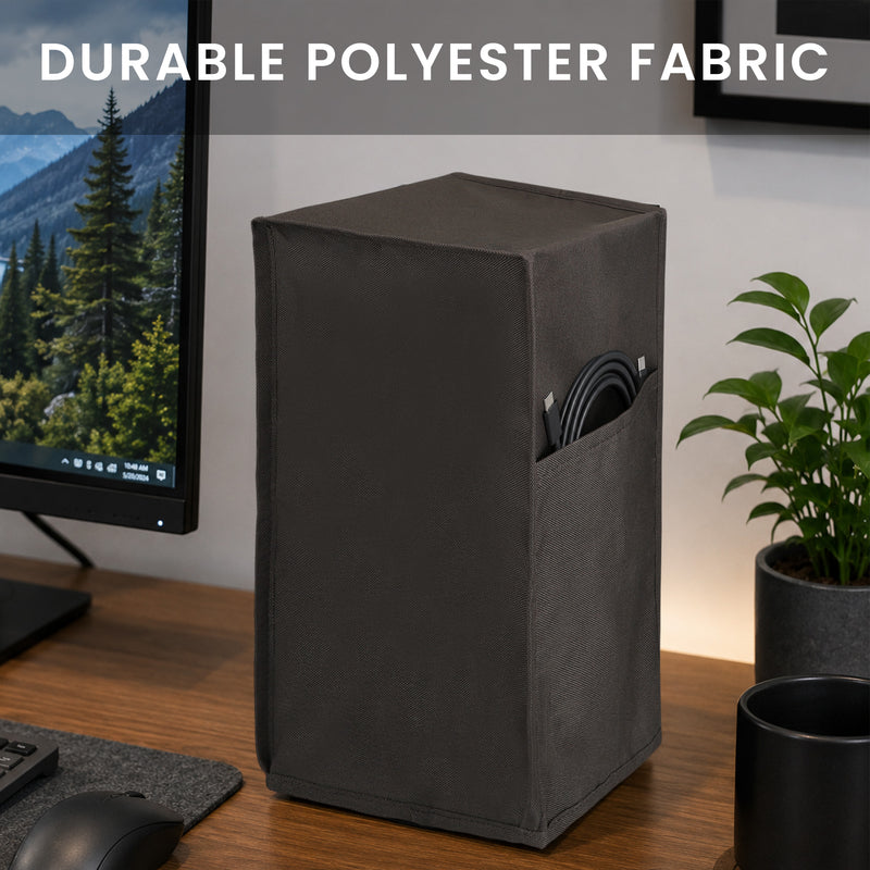 kwmobile Gaming Konsolen Cover für Microsoft Xbox Series X Abdeckung - Konsolen Staubschutz aus Polyester - flexible Konsolenhülle mit Seitentaschen - Dunkelgrau Dunkelgrau