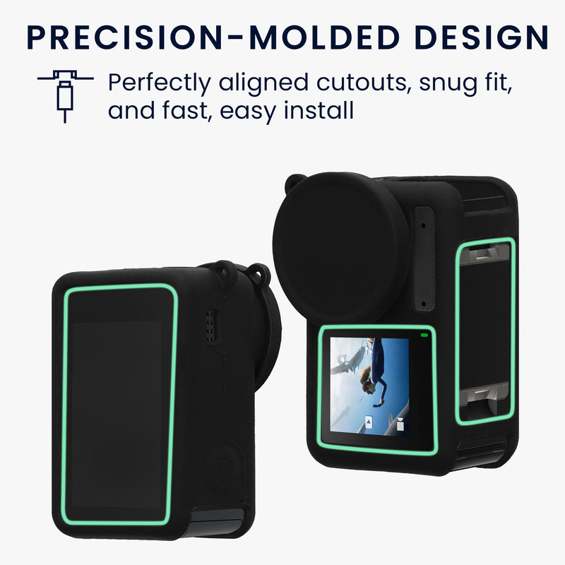 kwmobile Silikonhülle für DJI Action 4 Hülle - rutschfestes Cover aus Silikon für Action Cam - Schwarz Schwarz