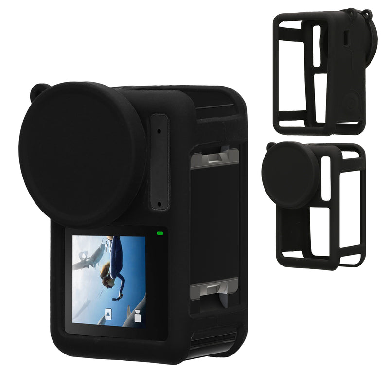 kwmobile Silikonhülle für DJI Action 4 Hülle - rutschfestes Cover aus Silikon für Action Cam - Schwarz Schwarz