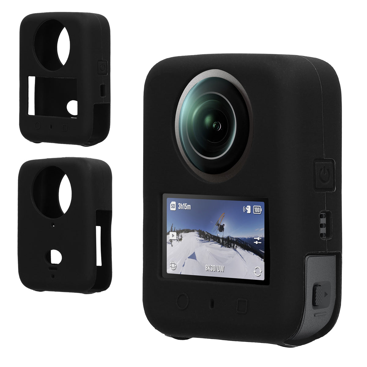 kwmobile Silikonhülle für DJI Osmo 360 Hülle - rutschfestes Cover aus Silikon für Action Cam - Schwarz Schwarz