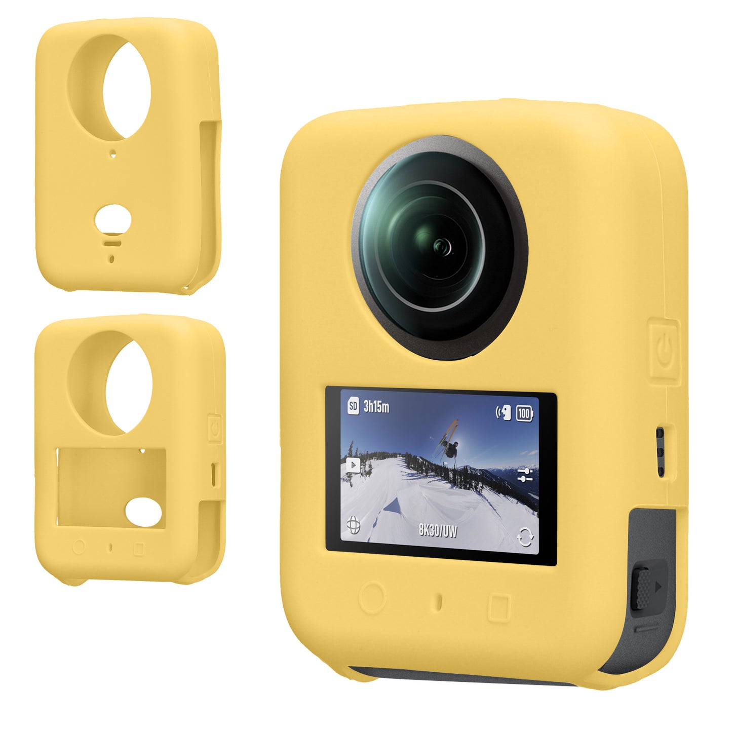 kwmobile Silikonhülle für DJI Osmo 360 Hülle - rutschfestes Cover aus Silikon für Action Cam - Gelb Gelb
