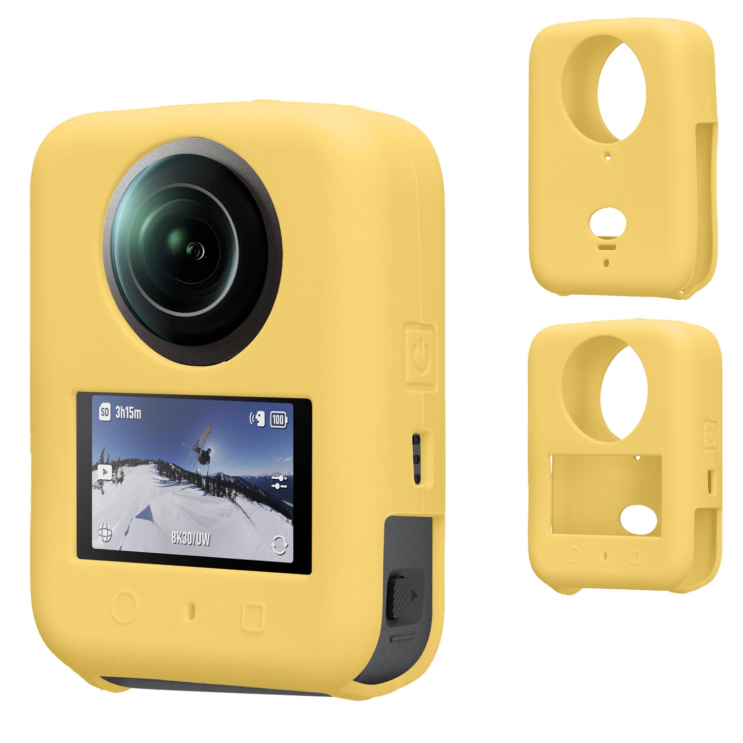 kwmobile Silikonhülle für DJI Osmo 360 Hülle - rutschfestes Cover aus Silikon für Action Cam - Gelb Gelb