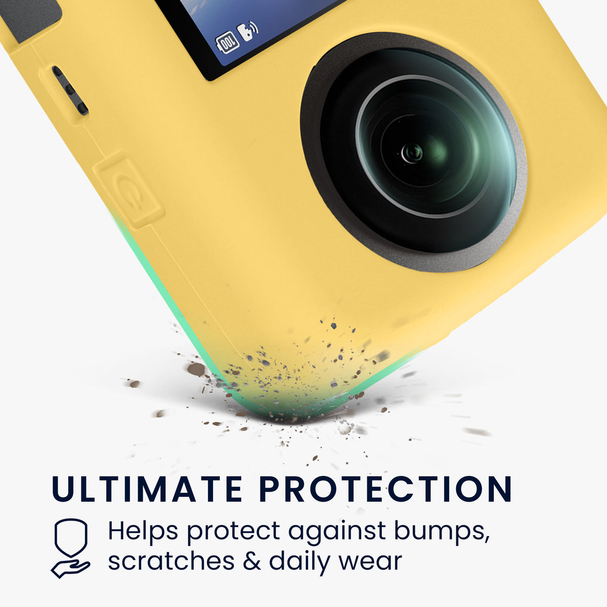 kwmobile Silikonhülle für DJI Osmo 360 Hülle - rutschfestes Cover aus Silikon für Action Cam - Gelb Gelb