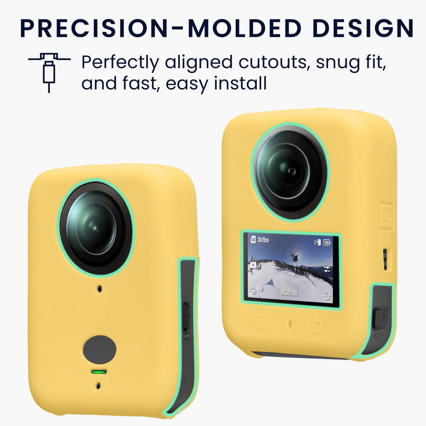 kwmobile Silikonhülle für DJI Osmo 360 Hülle - rutschfestes Cover aus Silikon für Action Cam - Gelb Gelb