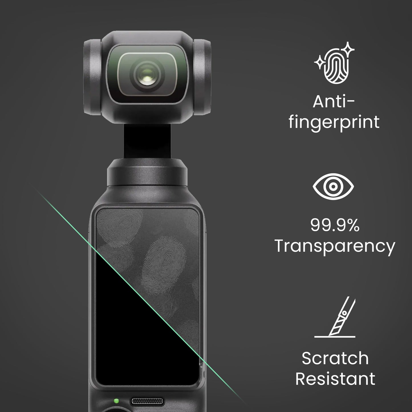kwmobile 2x Kamera Displayschutz für DJI Osmo Pocket 4 / Pocket 3 Folie - 9H Härtegrad für Action Cam & Kompaktkamera - Schutzfolie für Display und Linse - Objektivschutz Transparent