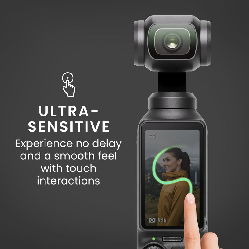 kwmobile 2x Kamera Displayschutz für DJI Osmo Pocket 4 / Pocket 3 Folie - 9H Härtegrad für Action Cam & Kompaktkamera - Schutzfolie für Display und Linse - Objektivschutz Transparent