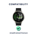 kwmobile 2x Uhrenarmband für Amazfit Active3 Premium Armband - Fitnesstracker Band Set aus TPU Silikon - Ersatzarmband Smartwatch - Schwarz Dunkelblau Schwarz  [dsg01]