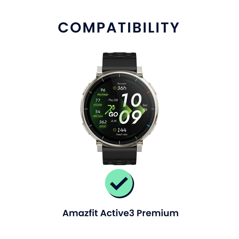kwmobile 2x Uhrenarmband für Amazfit Active3 Premium Armband - Fitnesstracker Band Set aus TPU Silikon - Ersatzarmband Smartwatch - Schwarz Dunkelblau Schwarz  [dsg01]