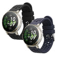 kwmobile 2x Uhrenarmband für Amazfit Active3 Premium Armband - Fitnesstracker Band Set aus TPU Silikon - Ersatzarmband Smartwatch - Schwarz Dunkelblau Schwarz  [dsg01]