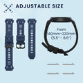 kwmobile 2x Uhrenarmband für Amazfit T-Rex3 Pro 44mm Armband - Fitnesstracker Band Set aus TPU Silikon - Ersatzarmband Smartwatch - Schwarz Dunkelblau Schwarz  [dsg01]