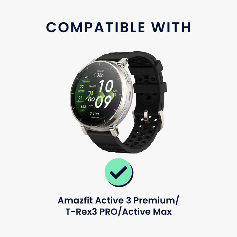 kwmobile Smartwatch Ladekabel für Amazfit Active3 Premium / T-Rex3 PRO / Active Max USB Ladekabel für Smartwatch - Smart Watch Aufladekabel - Fitnesstracker Ersatzkabel - Schwarz Schwarz