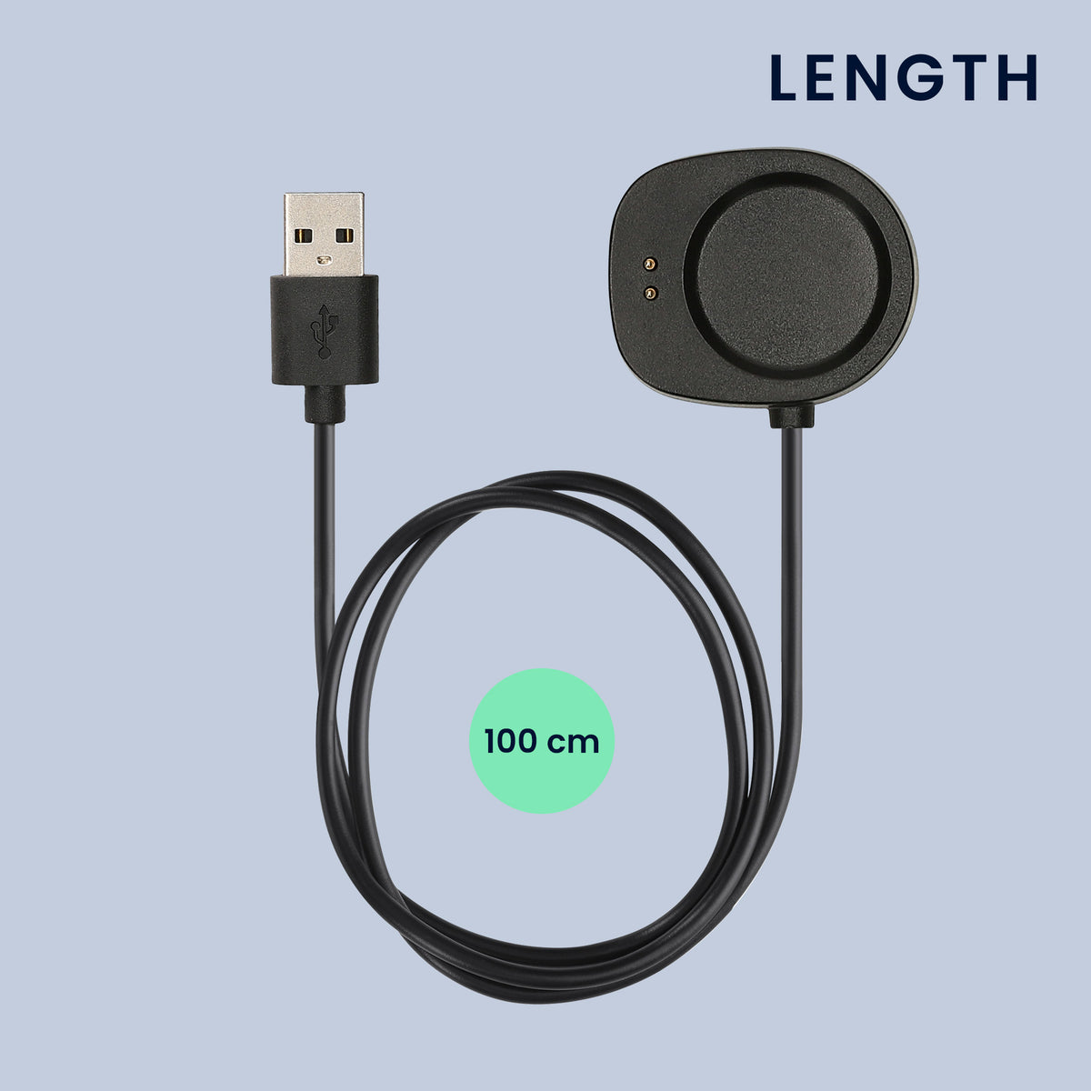 kwmobile Smartwatch Ladekabel für Amazfit Active3 Premium / T-Rex3 PRO / Active Max USB Ladekabel für Smartwatch - Smart Watch Aufladekabel - Fitnesstracker Ersatzkabel - Schwarz Schwarz